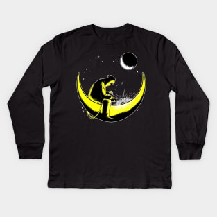 Welder Neon Moon Kids Long Sleeve T-Shirt